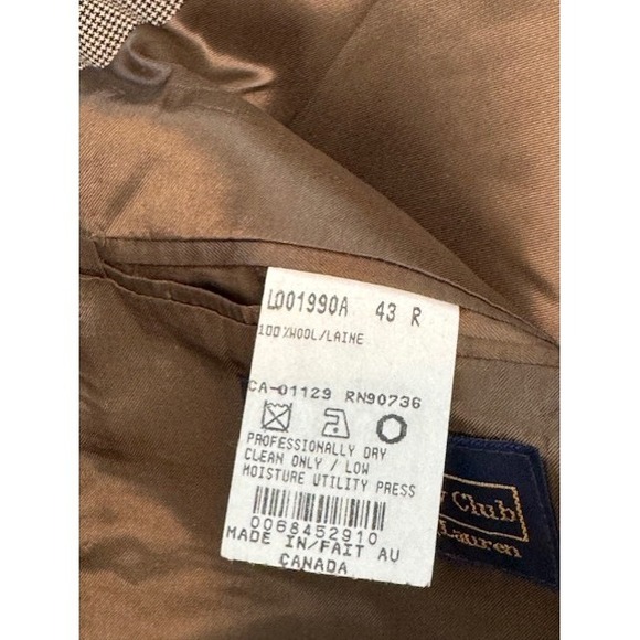 Vintage Polo University Club Ralph Lauren Blazer 43R  Pure New Wool RN90236 - Picture 6 of 12